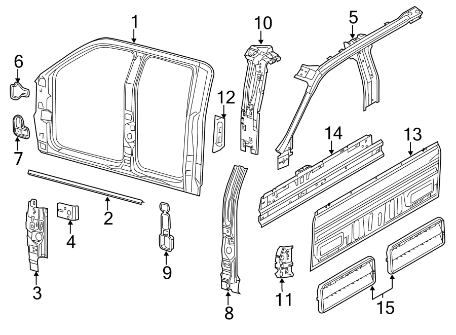 Diagram APERTURE PANEL. BACK PANEL. for your Ford