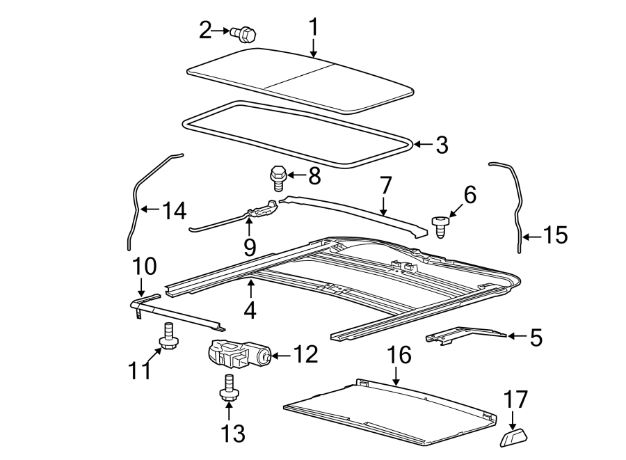 Diagram SUNROOF. for your 2013 Ford F-150 5.0L V8 FLEX A/T 4WD XLT Crew Cab Pickup Fleetside 