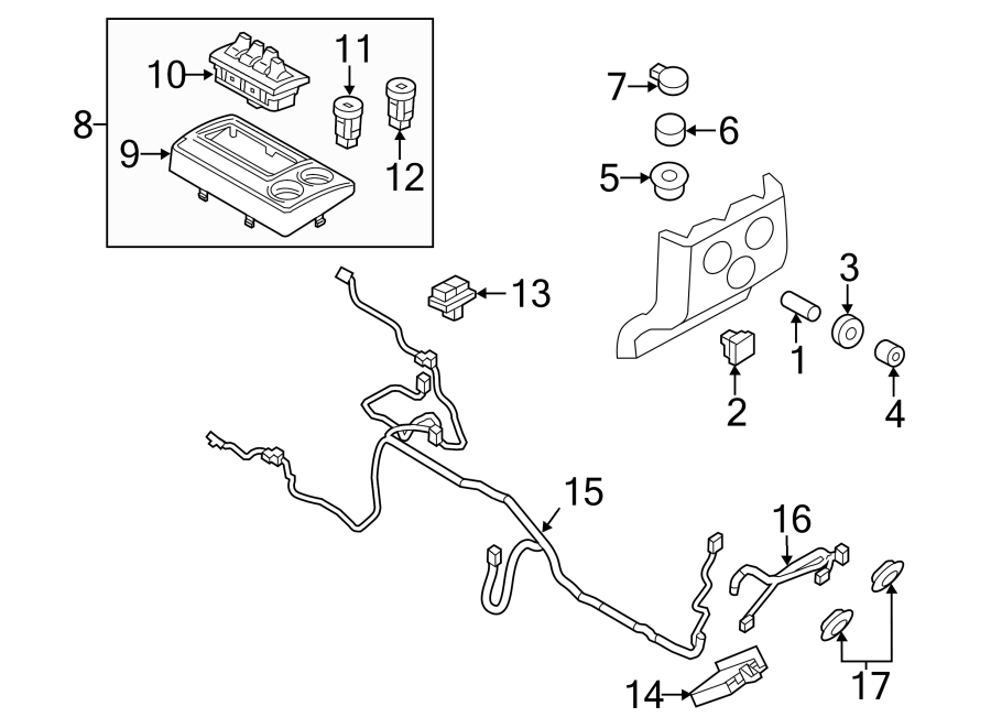 Diagram FRONT CONSOLE. for your 2013 Ford F-150   