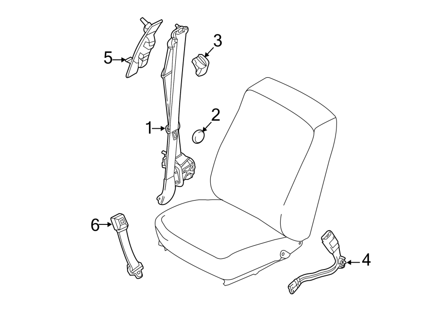 Diagram RESTRAINT SYSTEMS. FRONT SEAT BELTS. for your 2014 Ford Special Service Police Sedan   