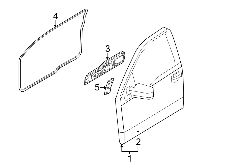 Diagram FRONT DOOR. DOOR & COMPONENTS. for your 2014 Ford F-150 6.2L V8 A/T 4WD FX4 Extended Cab Pickup Fleetside 