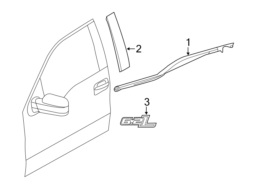 Diagram FRONT DOOR. EXTERIOR TRIM. for your Ford F-150  