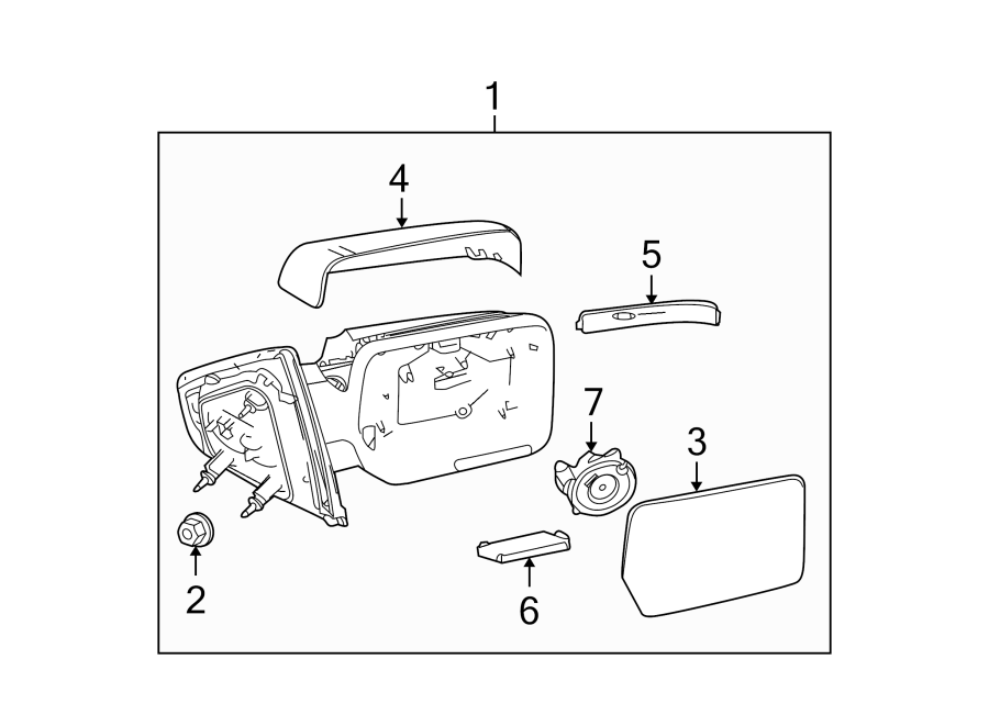 Diagram FRONT DOOR. OUTSIDE MIRRORS. for your Ford