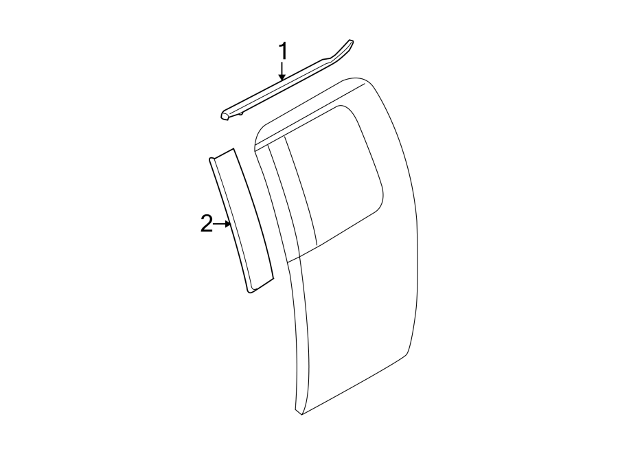 Diagram REAR DOOR. EXTERIOR TRIM. for your 1990 Ford F-150   