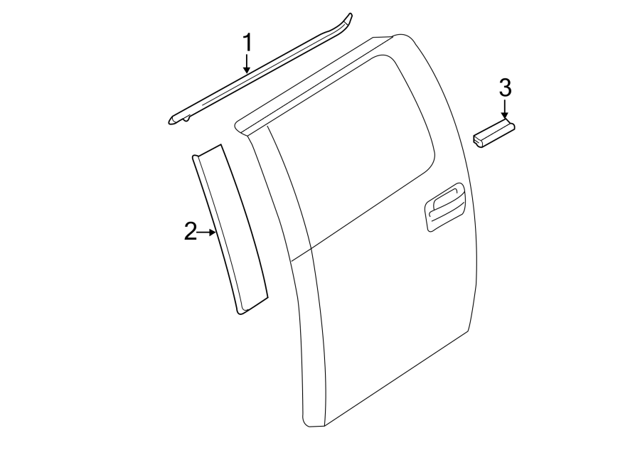 Diagram REAR DOOR. EXTERIOR TRIM. for your 1994 Ford F-150   