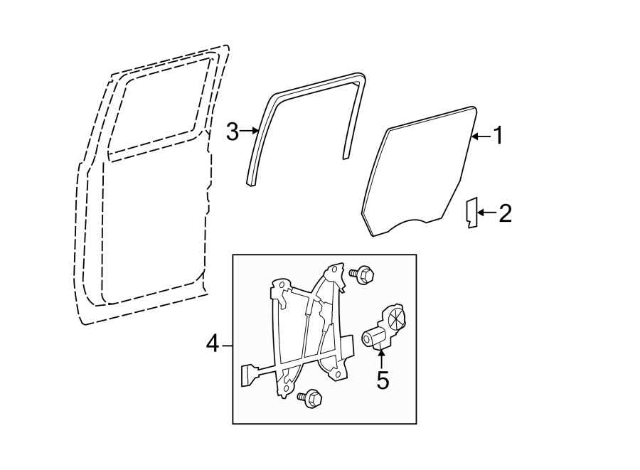 Diagram REAR DOOR. GLASS & HARDWARE. for your 1986 Ford F-150   