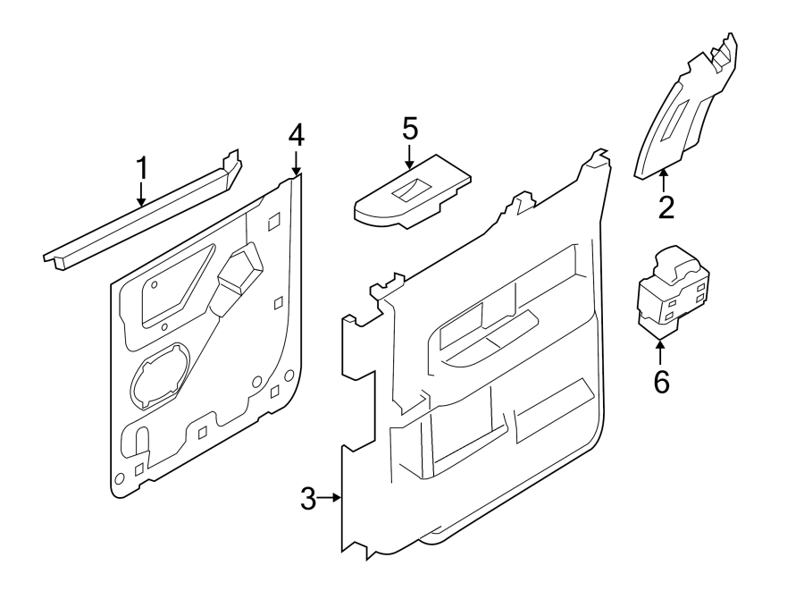 Diagram REAR DOOR. INTERIOR TRIM. for your 2009 Ford F-150  XLT Standard Cab Pickup Stepside 