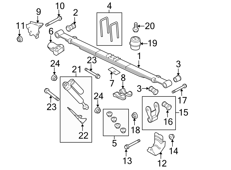 Diagram REAR SUSPENSION. SUSPENSION COMPONENTS. for your 2007 Ford F-150 5.4L Triton V8 M/T 4WD XL Standard Cab Pickup Fleetside 