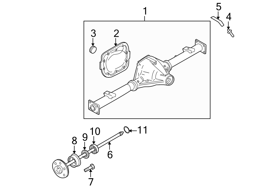 Diagram REAR SUSPENSION. AXLE HOUSING. for your 2019 Ford F-150 3.3L Duratec V6 FLEX A/T 4WD XLT Extended Cab Pickup Fleetside 