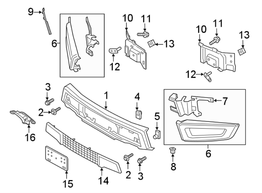 Diagram FRONT BUMPER. BUMPER & COMPONENTS. for your 2011 Ford F-150  Lariat Extended Cab Pickup Fleetside 