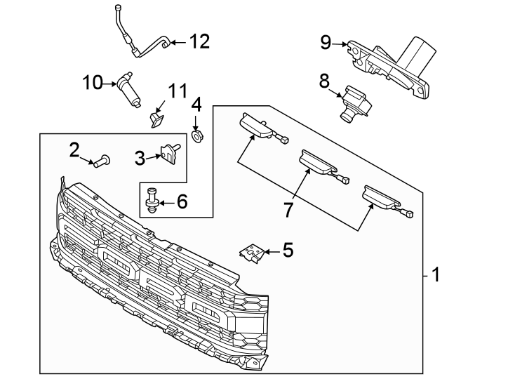 Diagram Grille & components. for your Ford F-150  