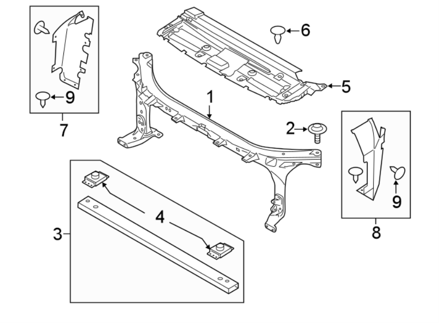 Diagram RADIATOR SUPPORT. for your Ford F-150  