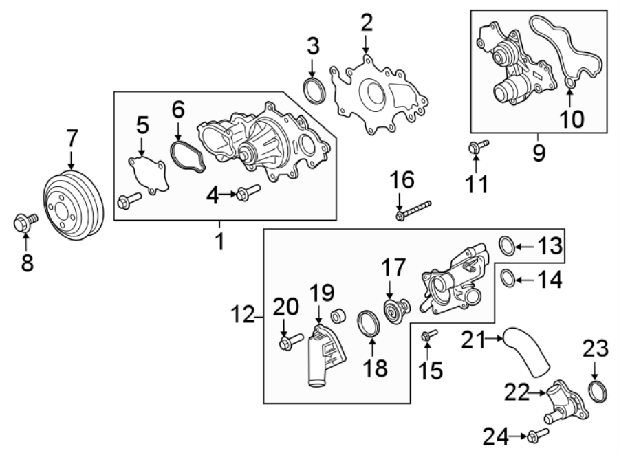 Diagram WATER PUMP. for your 2017 Ford F-150  Raptor Extended Cab Pickup Fleetside 