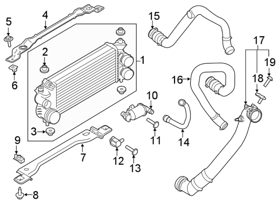 Diagram INTERCOOLER. for your 2022 Ford Police Interceptor Utility   