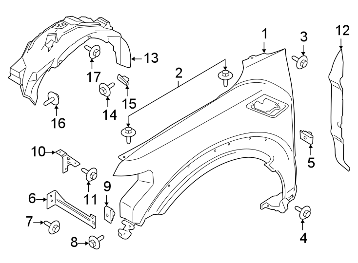 Diagram Fender & components. for your 2007 Ford F-150   