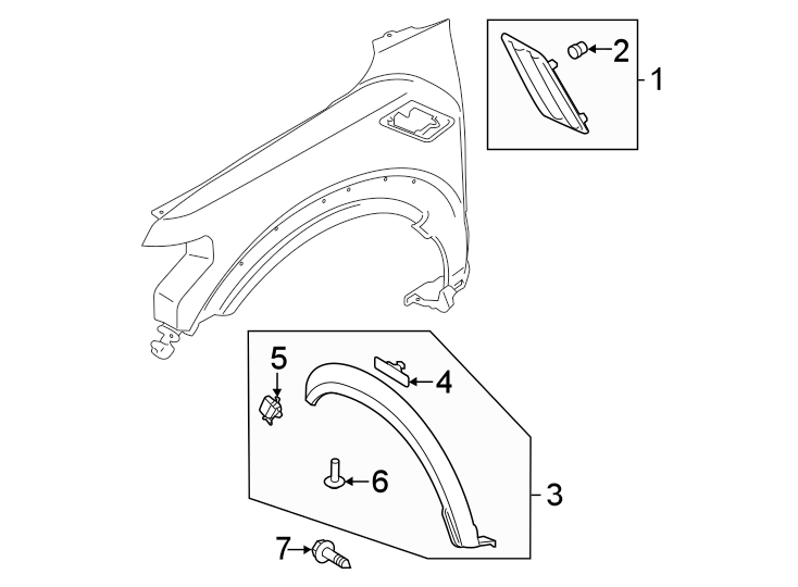 Diagram Fender. Exterior trim. for your 2017 Lincoln MKZ Reserve Hybrid Sedan  