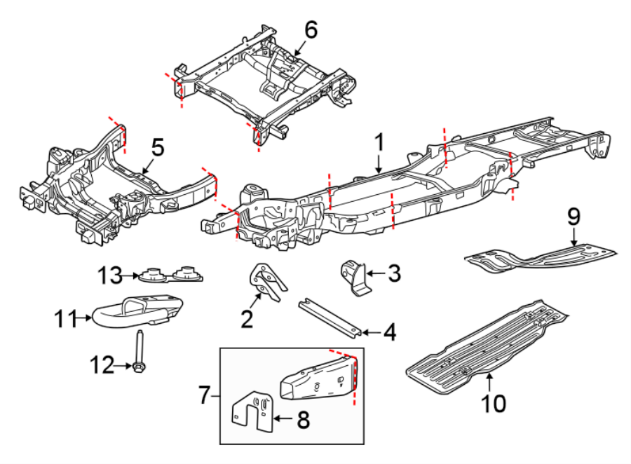 Diagram Frame & components. for your 2015 Ford F-150   