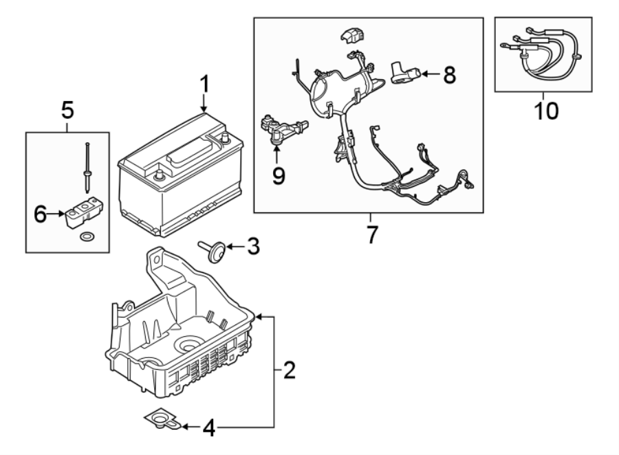 Diagram BATTERY. for your Ford