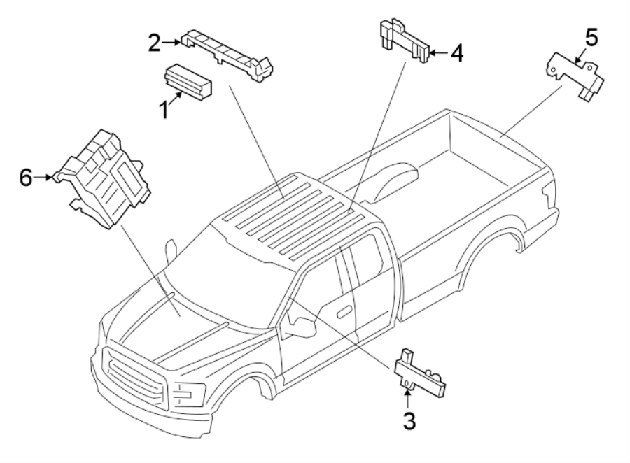 Diagram KEYLESS ENTRY COMPONENTS. for your 1995 Ford Bronco   