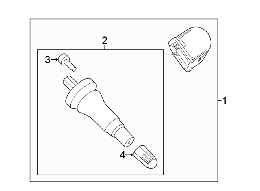 Diagram TIRE PRESSURE MONITOR COMPONENTS. for your 2019 Ford Transit Connect   