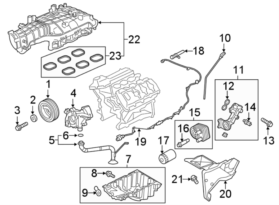 Diagram ENGINE PARTS. for your Ford