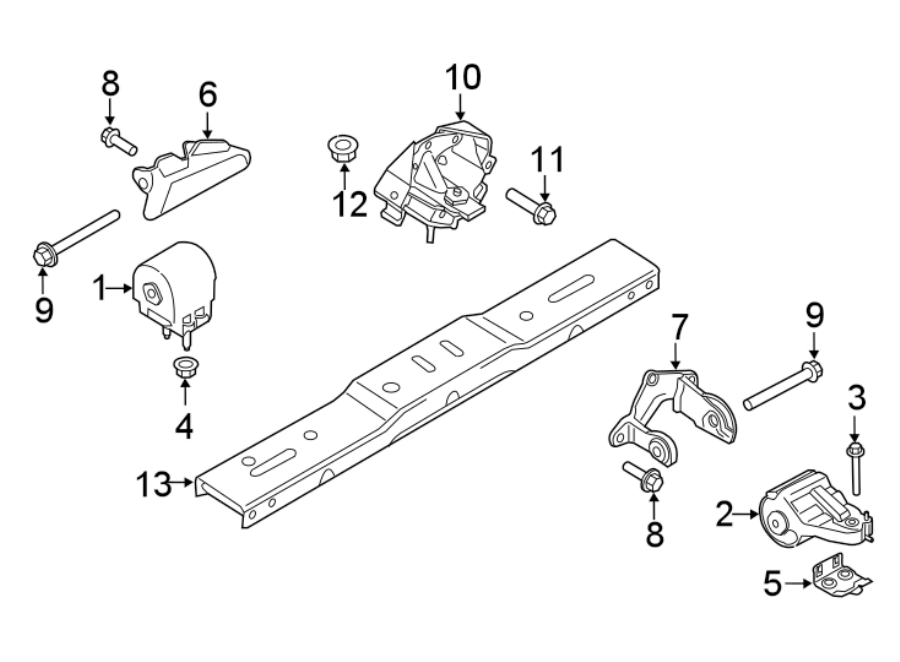 Diagram ENGINE & TRANS MOUNTING. for your 2013 Lincoln MKZ Base Sedan  