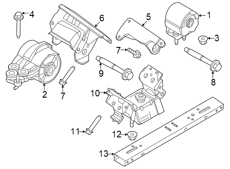 Diagram Engine & TRANS mounting. for your 2014 Lincoln MKZ Base Sedan  