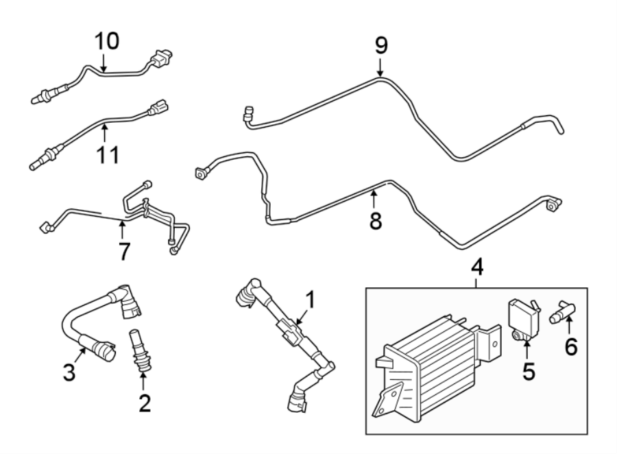 Diagram EMISSION SYSTEM. EMISSION COMPONENTS. for your 2007 Ford Fusion   