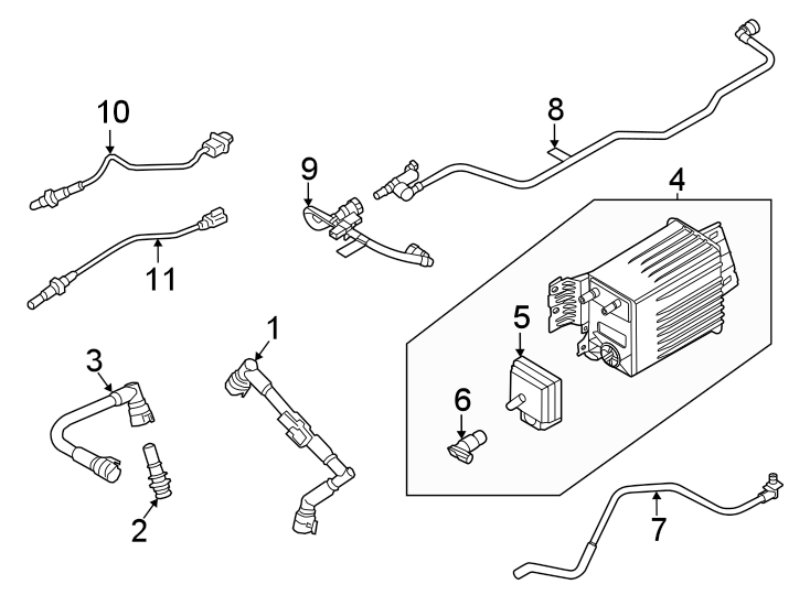 Diagram Emission system. Emission components. for your 2015 Ford Fusion   