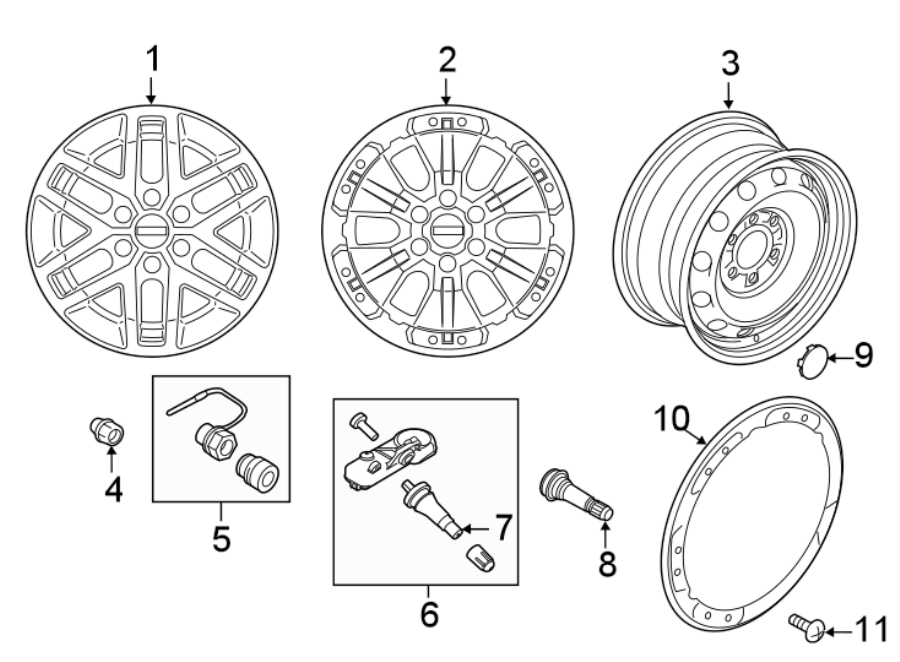 Diagram WHEELS. for your Ford Edge  