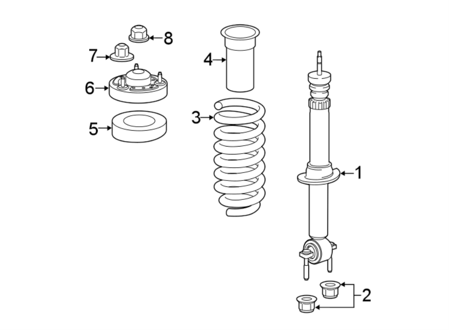 Diagram FRONT SUSPENSION. STRUTS & COMPONENTS. for your 2010 Ford F-150  XL Standard Cab Pickup Fleetside 