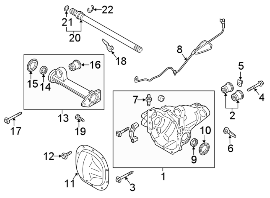 Diagram FRONT SUSPENSION. AXLE HOUSING. for your 2020 Ford F-150   