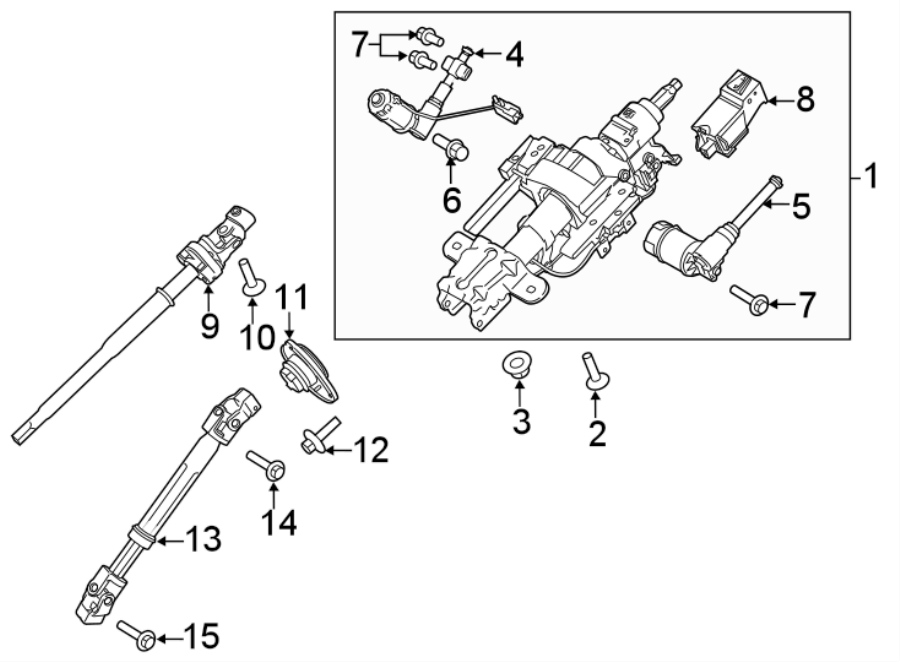 Diagram STEERING COLUMN ASSEMBLY. for your 2001 Ford F-150   