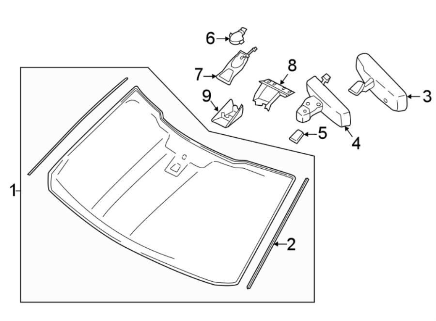 Diagram WINDSHIELD. GLASS. for your Ford