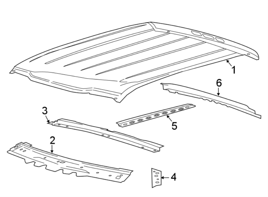 Diagram ROOF & COMPONENTS. for your 2019 Ford F-150 3.0L Power-Stroke V6 DIESEL A/T RWD Lariat Extended Cab Pickup Fleetside 