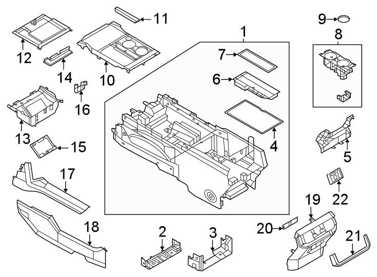 Diagram Front console. for your Ford F-150  