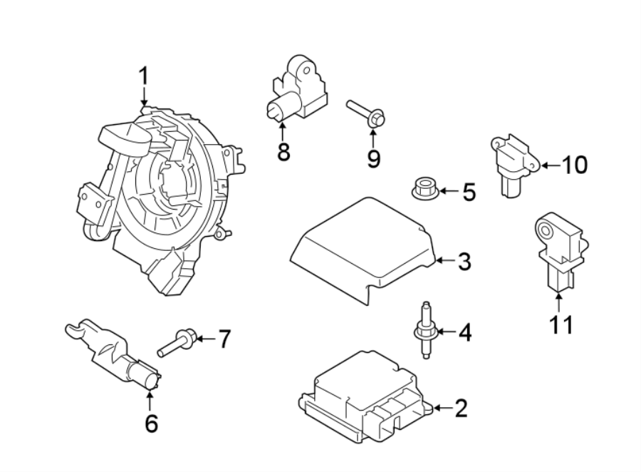 Diagram RESTRAINT SYSTEMS. AIR BAG COMPONENTS. for your 2009 Ford Mustang   