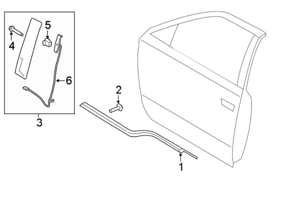 Diagram FRONT DOOR. EXTERIOR TRIM. for your 2007 Ford F-250 Super Duty   