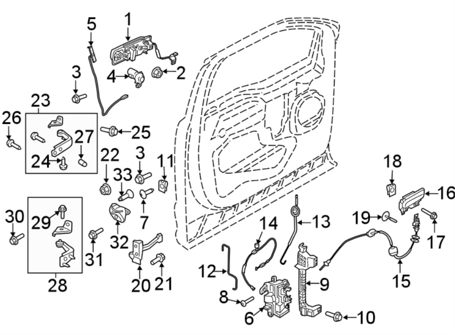 Diagram FRONT DOOR. LOCK & HARDWARE. for your 2010 Ford F-150 4.6L V8 A/T 4WD XL Standard Cab Pickup Fleetside 