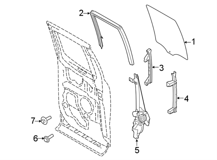 Diagram REAR DOOR. GLASS & HARDWARE. for your 2007 Ford F-150   