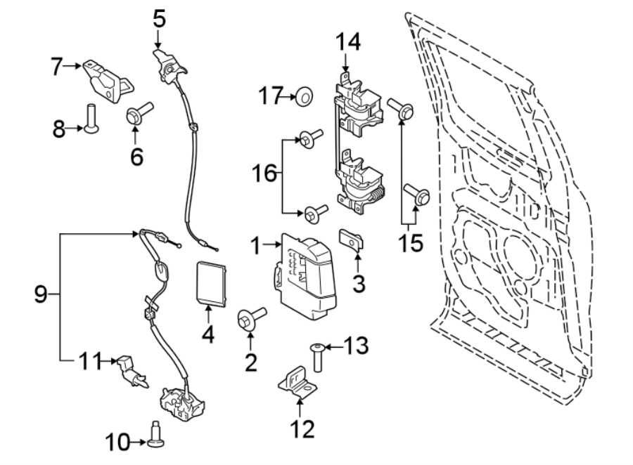 Diagram REAR DOOR. LOCK & HARDWARE. for your 2010 Lincoln MKZ   