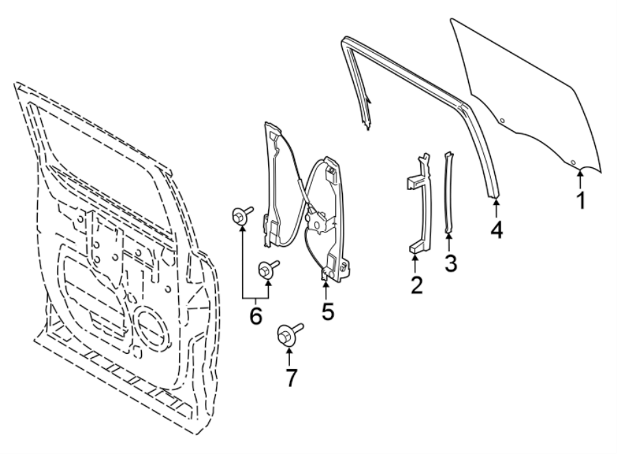 Diagram REAR DOOR. GLASS & HARDWARE. for your 2019 Lincoln MKZ   