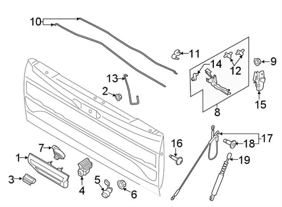 Diagram TAIL GATE. LOCK & HARDWARE. for your 2016 Lincoln MKZ Black Label Sedan  