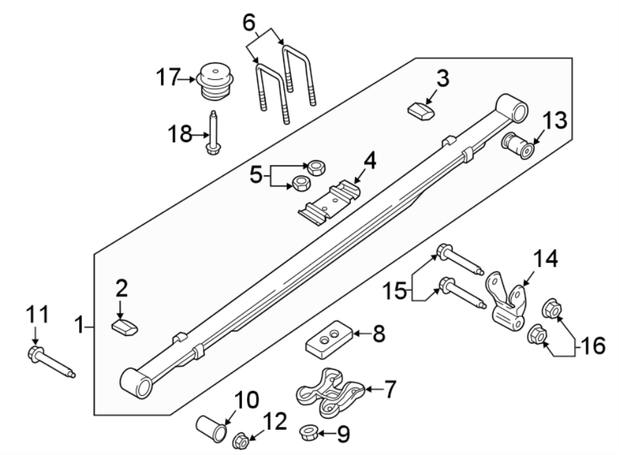 Diagram REAR SUSPENSION. SUSPENSION COMPONENTS. for your Ford