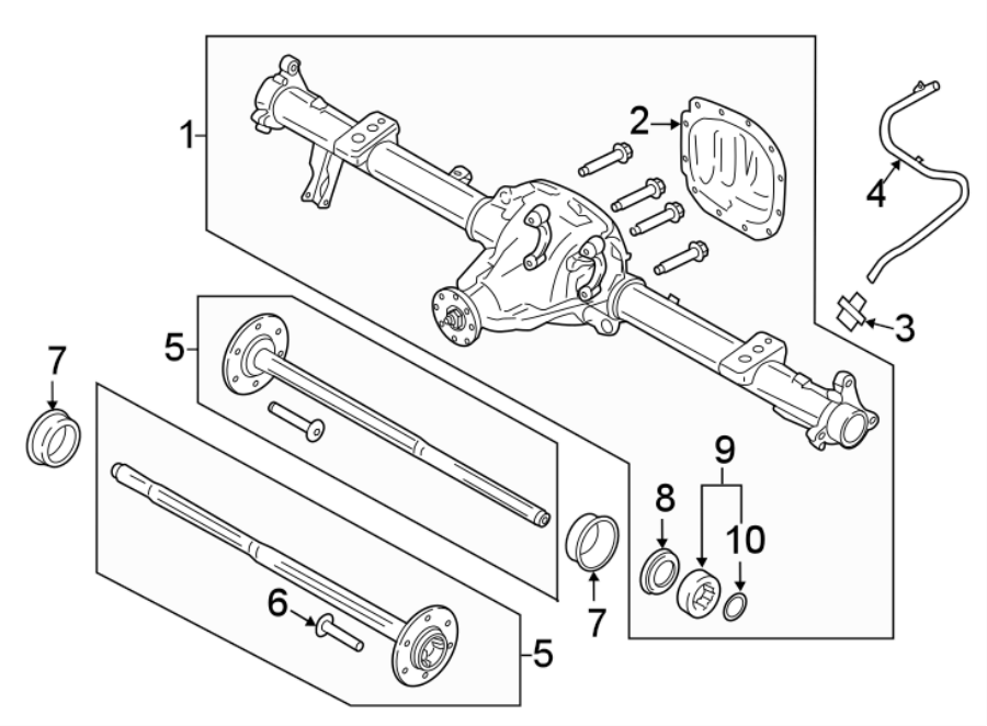 Diagram REAR SUSPENSION. REAR AXLE. for your 2014 Ford F-150 3.5L EcoBoost V6 A/T RWD XLT Crew Cab Pickup Fleetside 