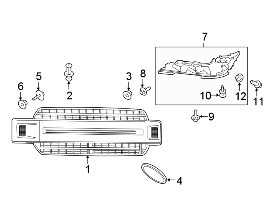 Diagram GRILLE & COMPONENTS. for your 2018 Ford F-150  XL Standard Cab Pickup Fleetside 