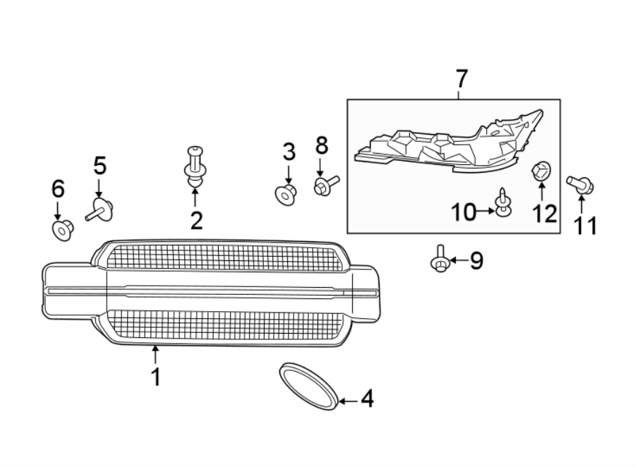 Diagram GRILLE & COMPONENTS. for your 2018 Ford F-150  XL Standard Cab Pickup Fleetside 