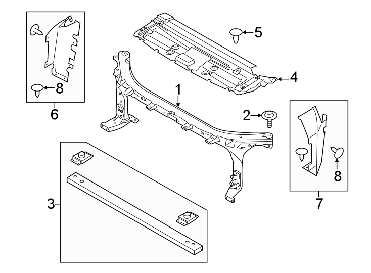 Diagram Radiator support. for your Ford F-150  