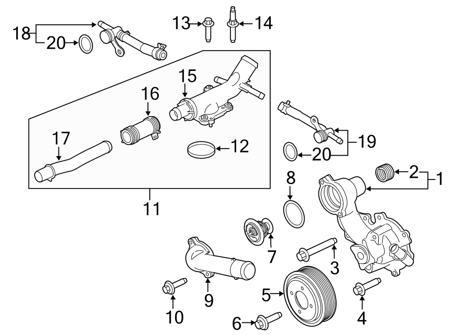 Diagram WATER PUMP. for your 2019 Lincoln MKZ Hybrid Sedan  