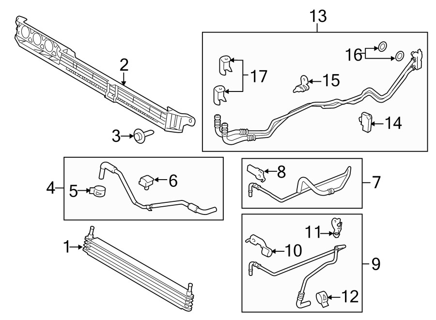 Diagram TRANS OIL COOLER. for your 2017 Ford Special Service Police Sedan   